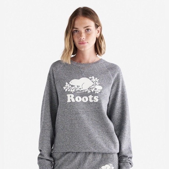 Roots Tops - Roots Organic Original Crew Sweatshirt  Salt  Pepper